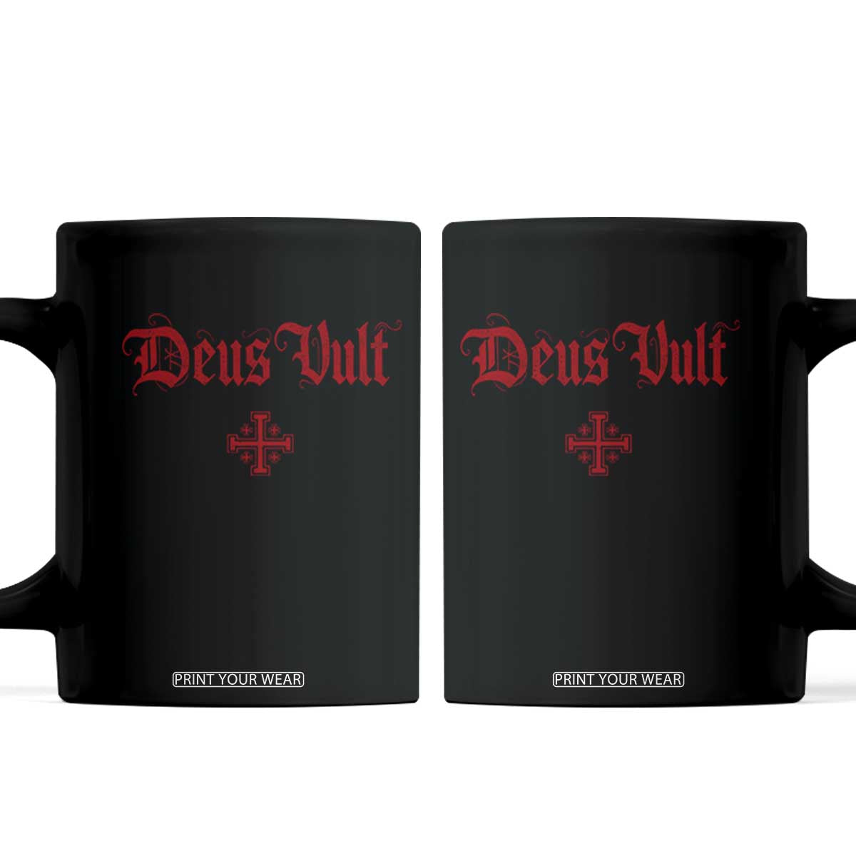 Catholic Knights Templar Cross Coffee Mug Crusader Deus Vult TS10 Black Print Your Wear
