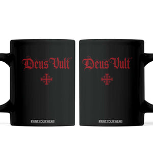 Catholic Knights Templar Cross Coffee Mug Crusader Deus Vult TS10 Black Print Your Wear