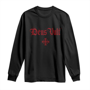 Catholic Knights Templar Cross Long Sleeve Shirt Crusader Deus Vult TS10 Black Print Your Wear
