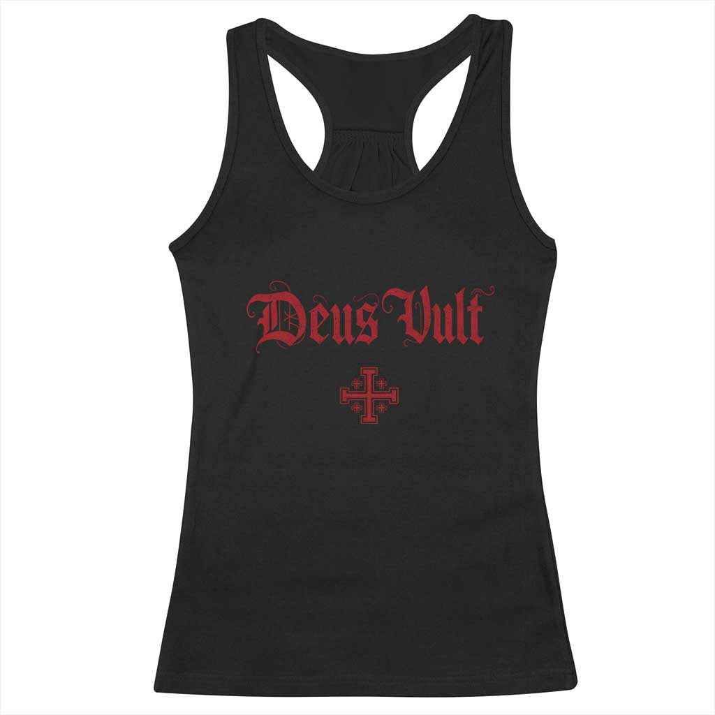 Catholic Knights Templar Cross Racerback Tank Top Crusader Deus Vult TS10 Black Print Your Wear