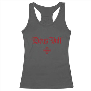 Catholic Knights Templar Cross Racerback Tank Top Crusader Deus Vult TS10 Dark Heather Print Your Wear