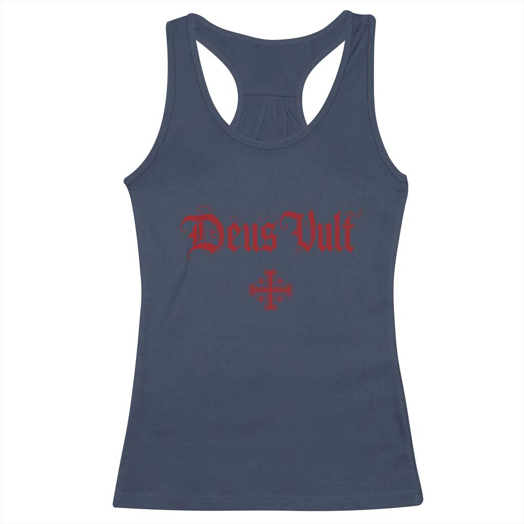 Catholic Knights Templar Cross Racerback Tank Top Crusader Deus Vult TS10 Navy Print Your Wear