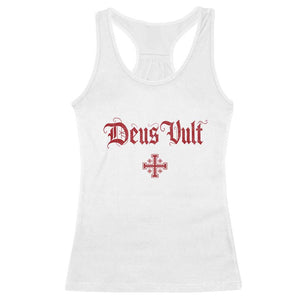 Catholic Knights Templar Cross Racerback Tank Top Crusader Deus Vult TS10 White Print Your Wear
