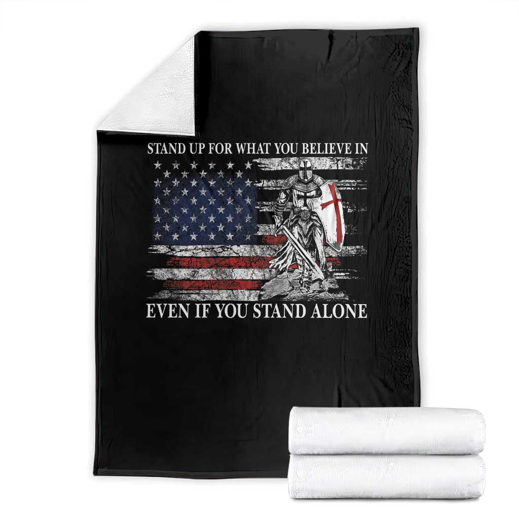 Catholic Knight Templar Throw Blanket American Flag Crusader Cross TS10 Black Print Your Wear