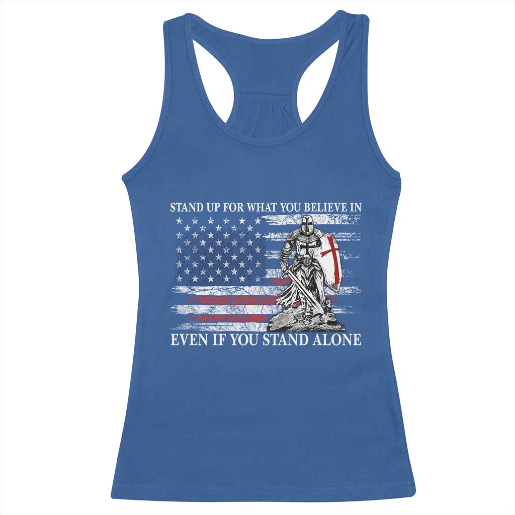 Catholic Knight Templar Racerback Tank Top American Flag Crusader Cross TS10 Royal Blue Print Your Wear