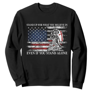 Catholic Knight Templar Sweatshirt American Flag Crusader Cross TS10 Black Print Your Wear