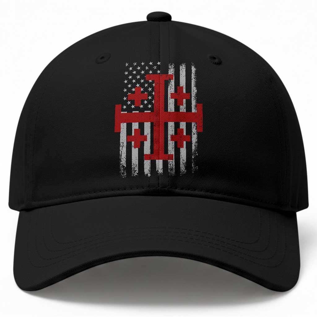 Catholic Crusader Cross Baseball Cap Knight Templar Patriotic American Flag TS10 Print Your Wear