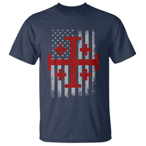 Catholic Crusader Cross T Shirt Knight Templar Patriotic American Flag TS10 Navy Print Your Wear