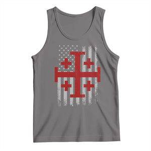 Catholic Crusader Cross Tank Top Knight Templar Patriotic American Flag TS10 Deep Heather Print Your Wear