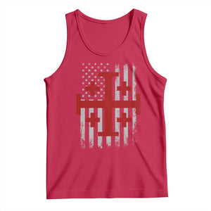 Catholic Crusader Cross Tank Top Knight Templar Patriotic American Flag TS10 Red Print Your Wear