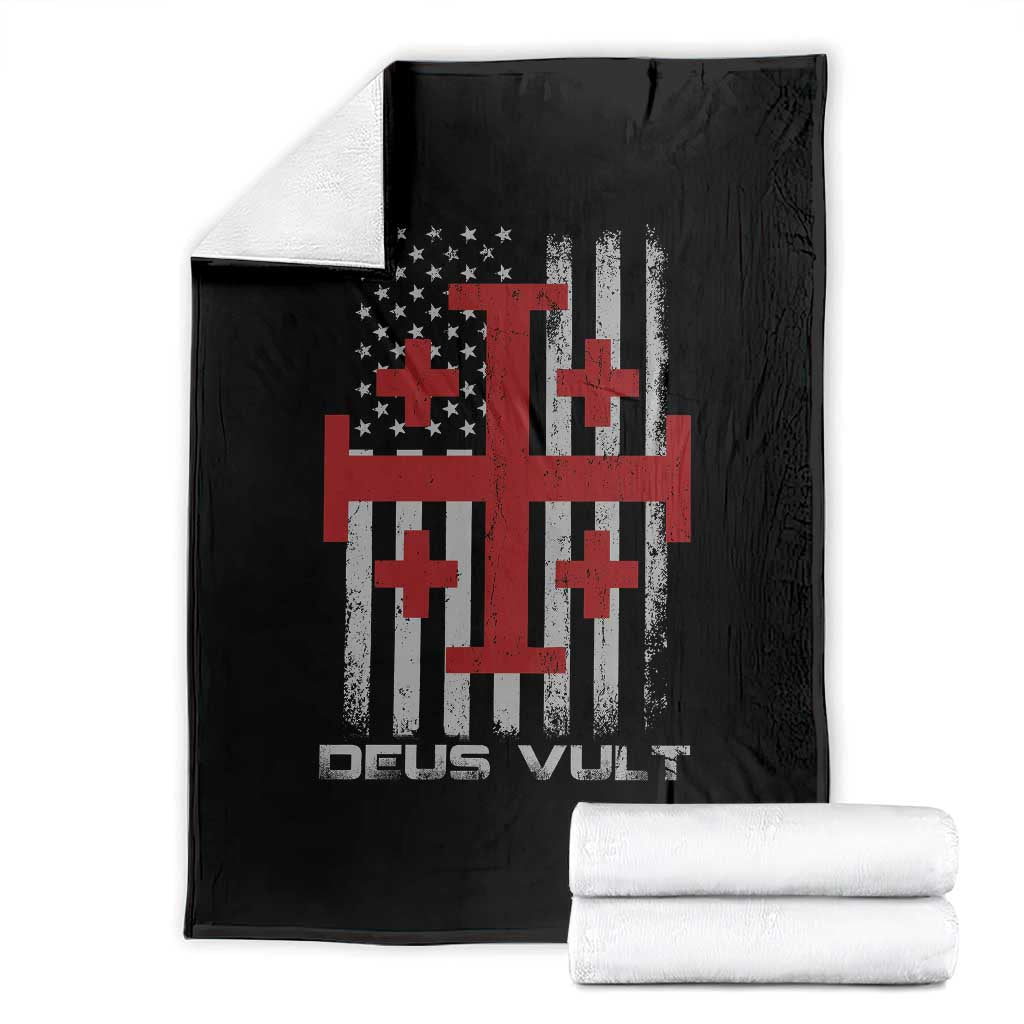 Catholic Knight Templar Crusader Cross Throw Blanket Knight Templar Patriotic American Flag TS10 Black Print Your Wear