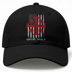 Catholic Knight Templar Crusader Cross Baseball Cap Knight Templar Patriotic American Flag TS10 Print Your Wear