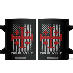 Catholic Knight Templar Crusader Cross Coffee Mug Knight Templar Patriotic American Flag TS10 Black Print Your Wear