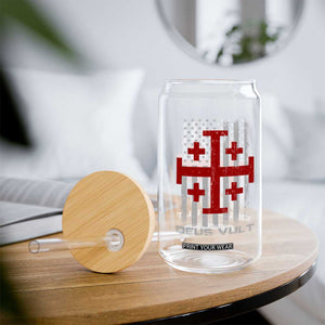 Catholic Knight Templar Crusader Cross Glass Can Knight Templar Patriotic American Flag TS10 Print Your Wear