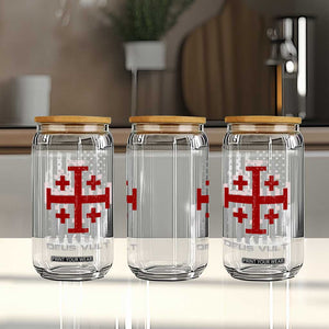 Catholic Knight Templar Crusader Cross Glass Can Knight Templar Patriotic American Flag TS10 Print Your Wear