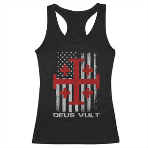 Catholic Knight Templar Crusader Cross Racerback Tank Top Knight Templar Patriotic American Flag TS10 Black Print Your Wear