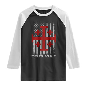 Catholic Knight Templar Crusader Cross Raglan Shirt Knight Templar Patriotic American Flag TS10 Black White Print Your Wear