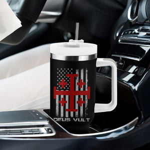 Catholic Knight Templar Crusader Cross Tumbler With Handle Knight Templar Patriotic American Flag TS10 Print Your Wear