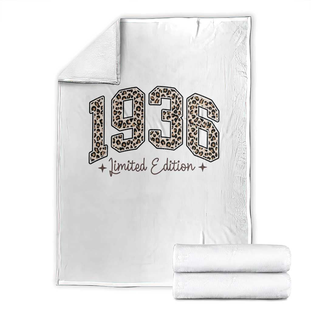 1936 Retro Birthday Throw Blanket 90 Year Old Leopard 90th Birthday Gifts For Women TS10 White Print Your Wear