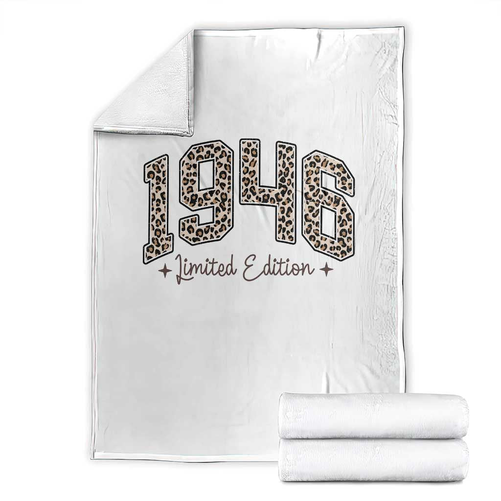 1946 Retro Birthday Throw Blanket 80 Year Old Leopard 80th Birthday Gifts For Women TS10 White Print Your Wear