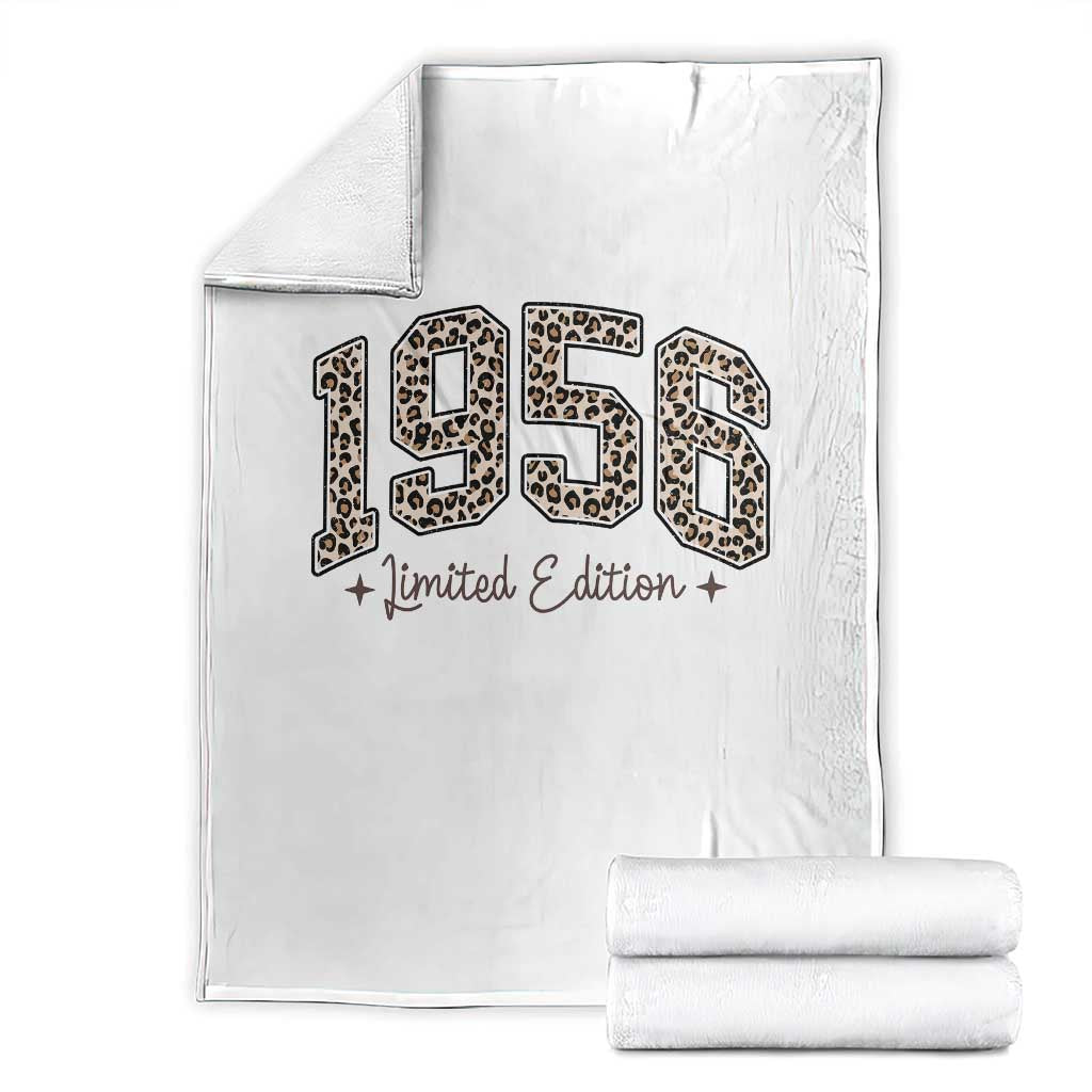 1956 Retro Birthday Throw Blanket 70 Year Old Leopard 70th Birthday Gifts For Women TS10 White Print Your Wear