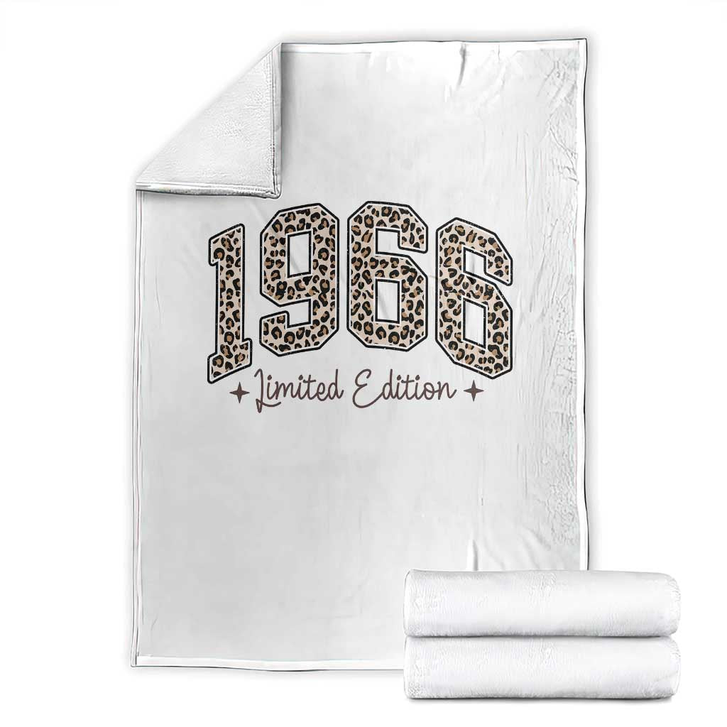 1966 Retro Birthday Throw Blanket 60 Year Old Leopard 60th Birthday Gifts For Women TS10 White Print Your Wear