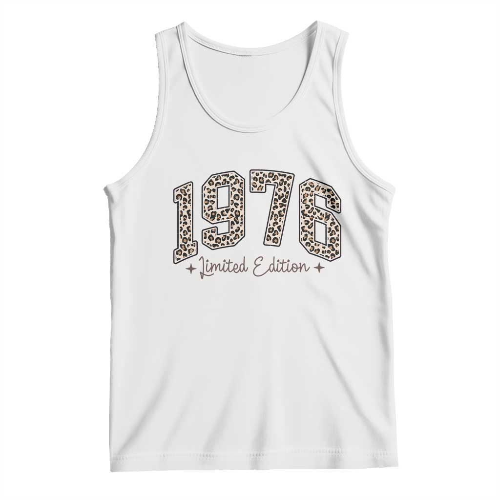 1976 Retro Birthday Tank Top 50 Year Old Leopard 50th Birthday Gifts For Women TS10 White Print Your Wear
