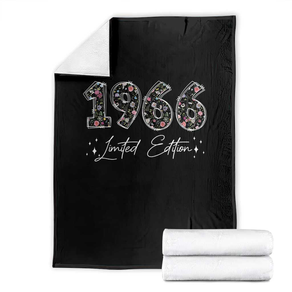 60th Birthday Throw Blanket Floral 1966 60 Year Old Birthday Gifts For Women TS10 Black Print Your Wear