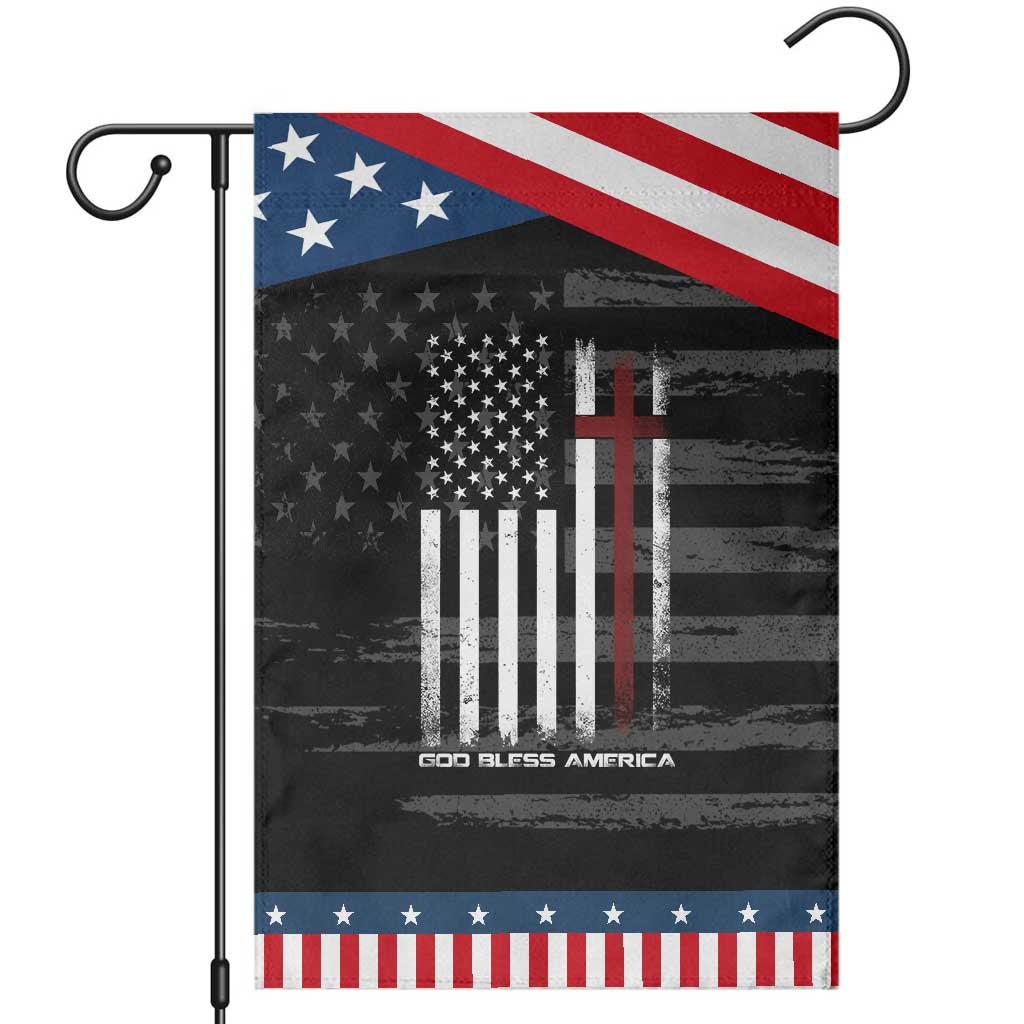 God Bless America Garden Flag America Pride USA US Flag Patriotic 4th of July TS10 Distressed Black Blue Print Your Wear