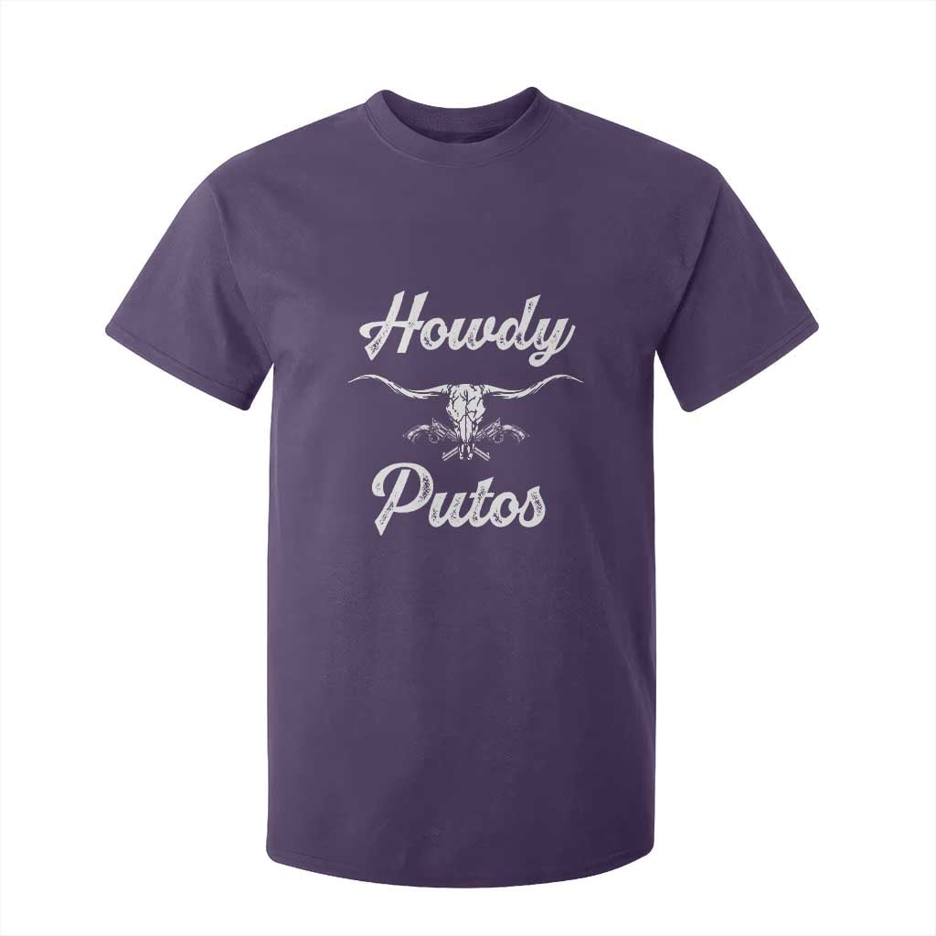 Howdy Putos T Shirt For Kid Western Cowboy Skull Outlaw Style TS10 Purple Print Your Wear