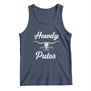 Howdy Putos Tank Top Western Cowboy Skull Outlaw Style TS10 Navy Print Your Wear