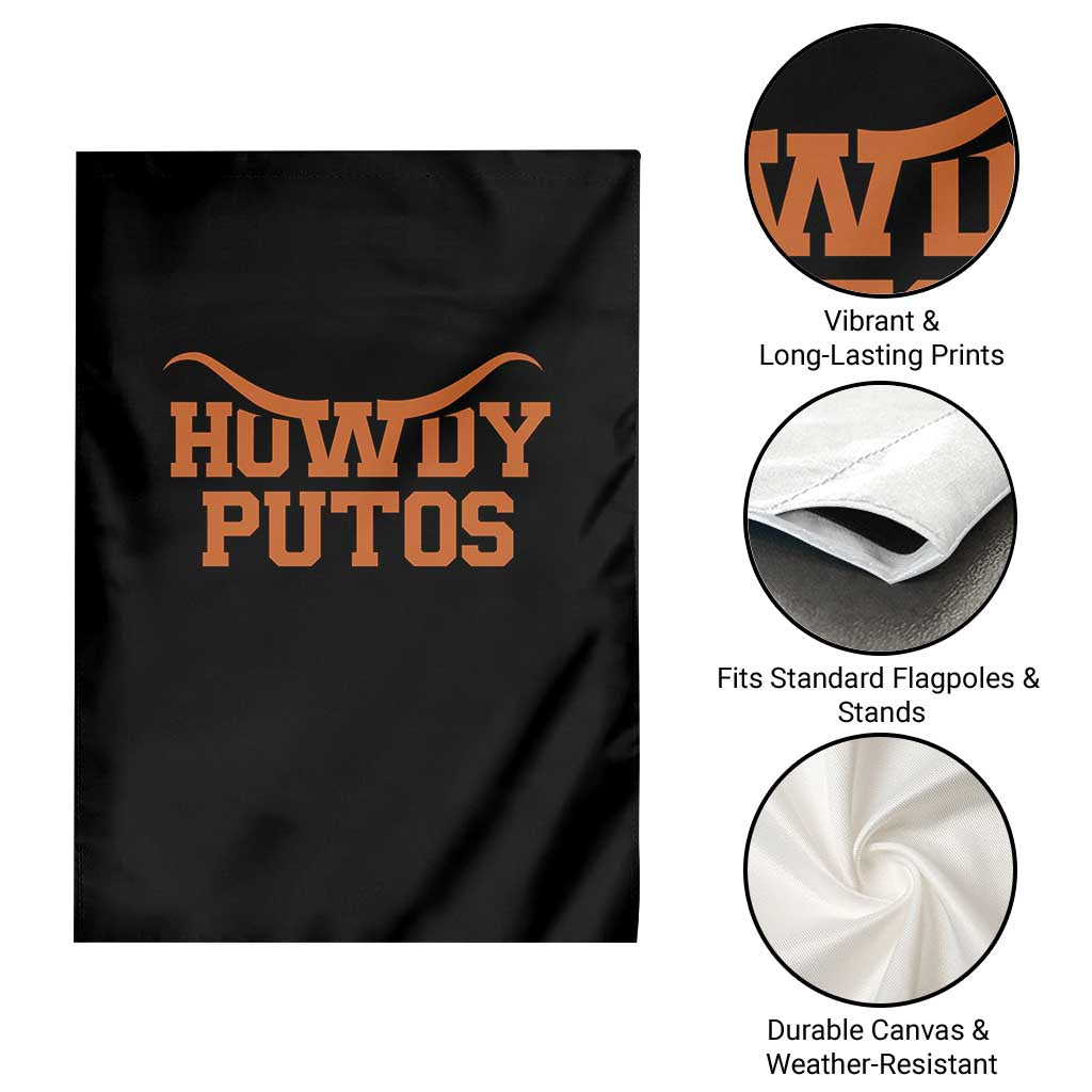 Howdy Putos Garden Flag Funny Western Cowboy Spanish Slang TS10 Print Your Wear
