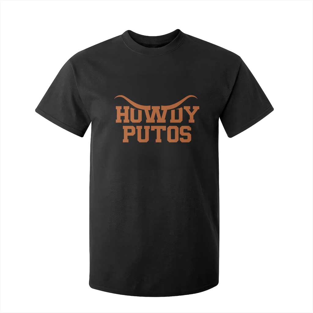 Howdy Putos T Shirt For Kid Funny Western Cowboy Spanish Slang TS10 Black Print Your Wear