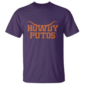 Howdy Putos T Shirt Funny Western Cowboy Spanish Slang TS10 Purple Print Your Wear