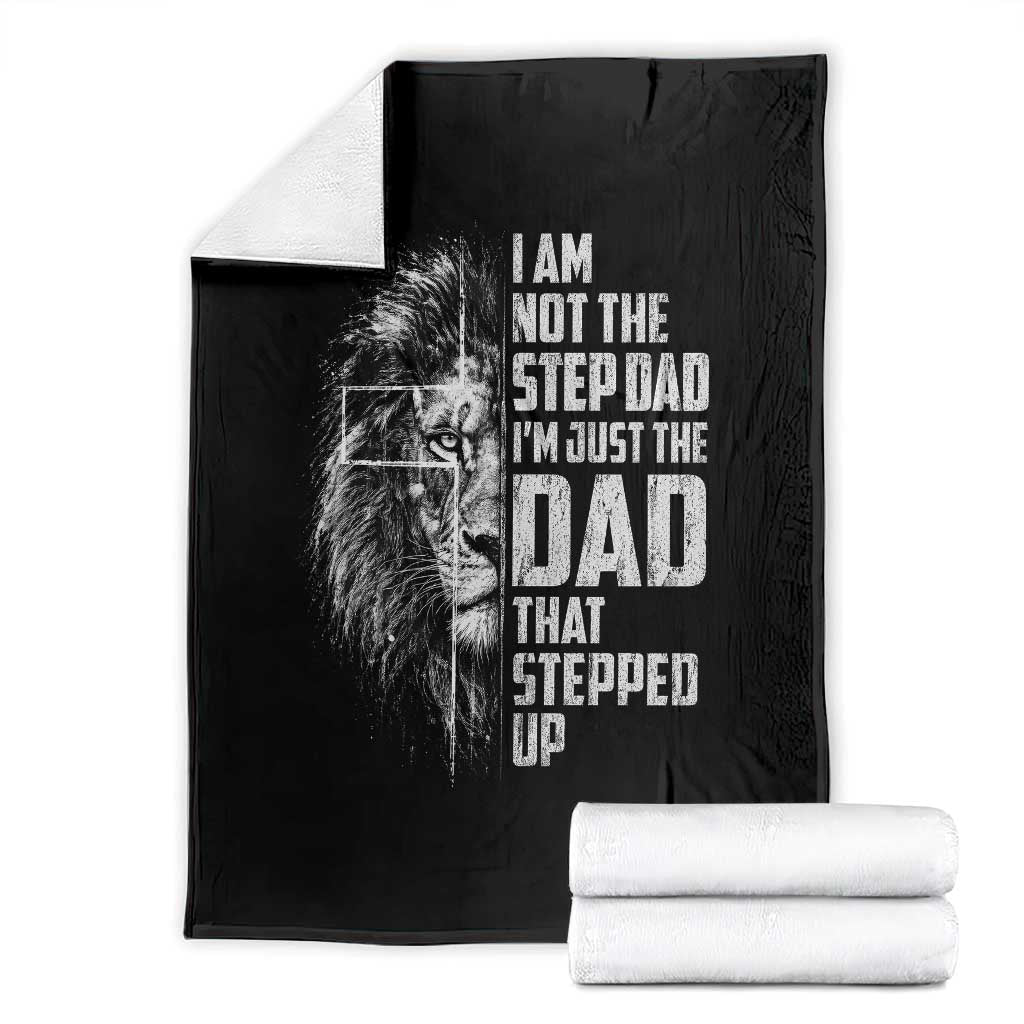 Bonus Dad Throw Blanket Stepdad Gifts From Stepdaughter Stepson Cross Lion Stepped Up Dad TS10 Black Print Your Wear
