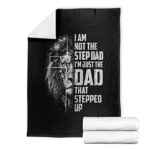 Bonus Dad Throw Blanket Stepdad Gifts From Stepdaughter Stepson Cross Lion Stepped Up Dad TS10 Black Print Your Wear