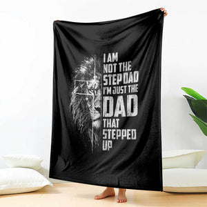 Bonus Dad Throw Blanket Stepdad Gifts From Stepdaughter Stepson Cross Lion Stepped Up Dad TS10 Print Your Wear