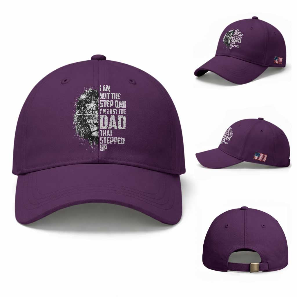 Bonus Dad Baseball Cap Stepdad Gifts From Stepdaughter Stepson Cross Lion Stepped Up Dad TS10 Baseball Cap Universal Fit Purple Print Your Wear
