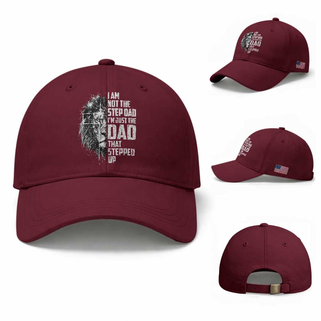 Bonus Dad Baseball Cap Stepdad Gifts From Stepdaughter Stepson Cross Lion Stepped Up Dad TS10 Baseball Cap Universal Fit Maroon Print Your Wear