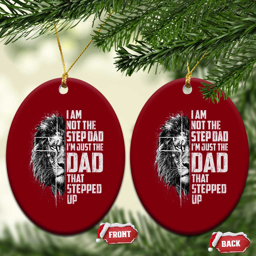 Bonus Dad Ceramic Ornament Stepdad Gifts From Stepdaughter Stepson Cross Lion Stepped Up Dad TS10 Print Your Wear