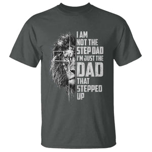 Bonus Dad T Shirt Stepdad Gifts From Stepdaughter Stepson Cross Lion Stepped Up Dad TS10 Dark Heather Print Your Wear