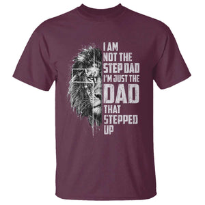 Bonus Dad T Shirt Stepdad Gifts From Stepdaughter Stepson Cross Lion Stepped Up Dad TS10 Maroon Print Your Wear