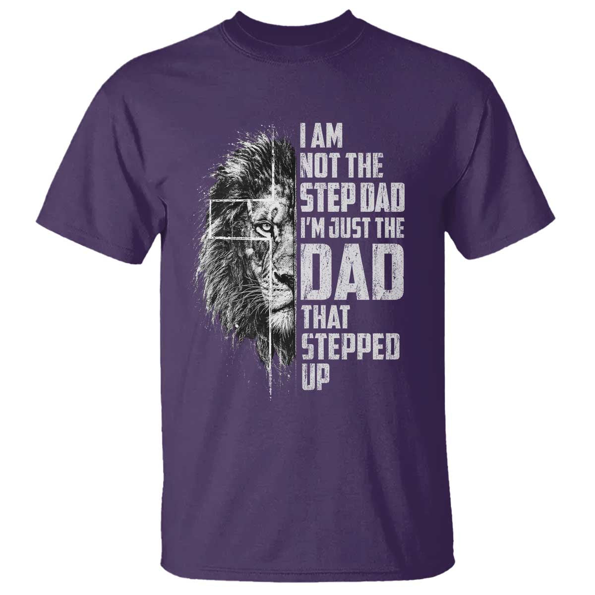 Bonus Dad T Shirt Stepdad Gifts From Stepdaughter Stepson Cross Lion Stepped Up Dad TS10 Purple Print Your Wear