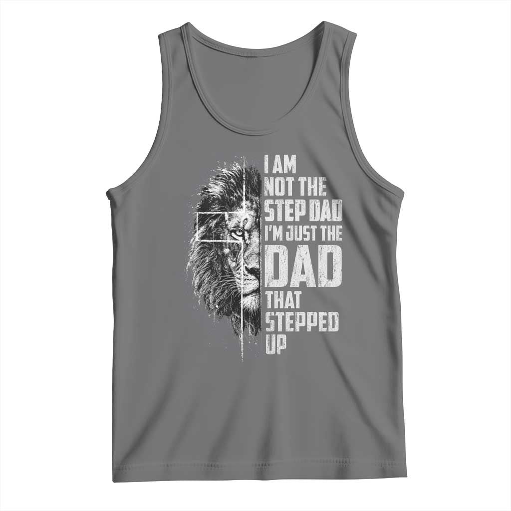 Bonus Dad Tank Top Stepdad Gifts From Stepdaughter Stepson Cross Lion Stepped Up Dad TS10 Black Heather Print Your Wear