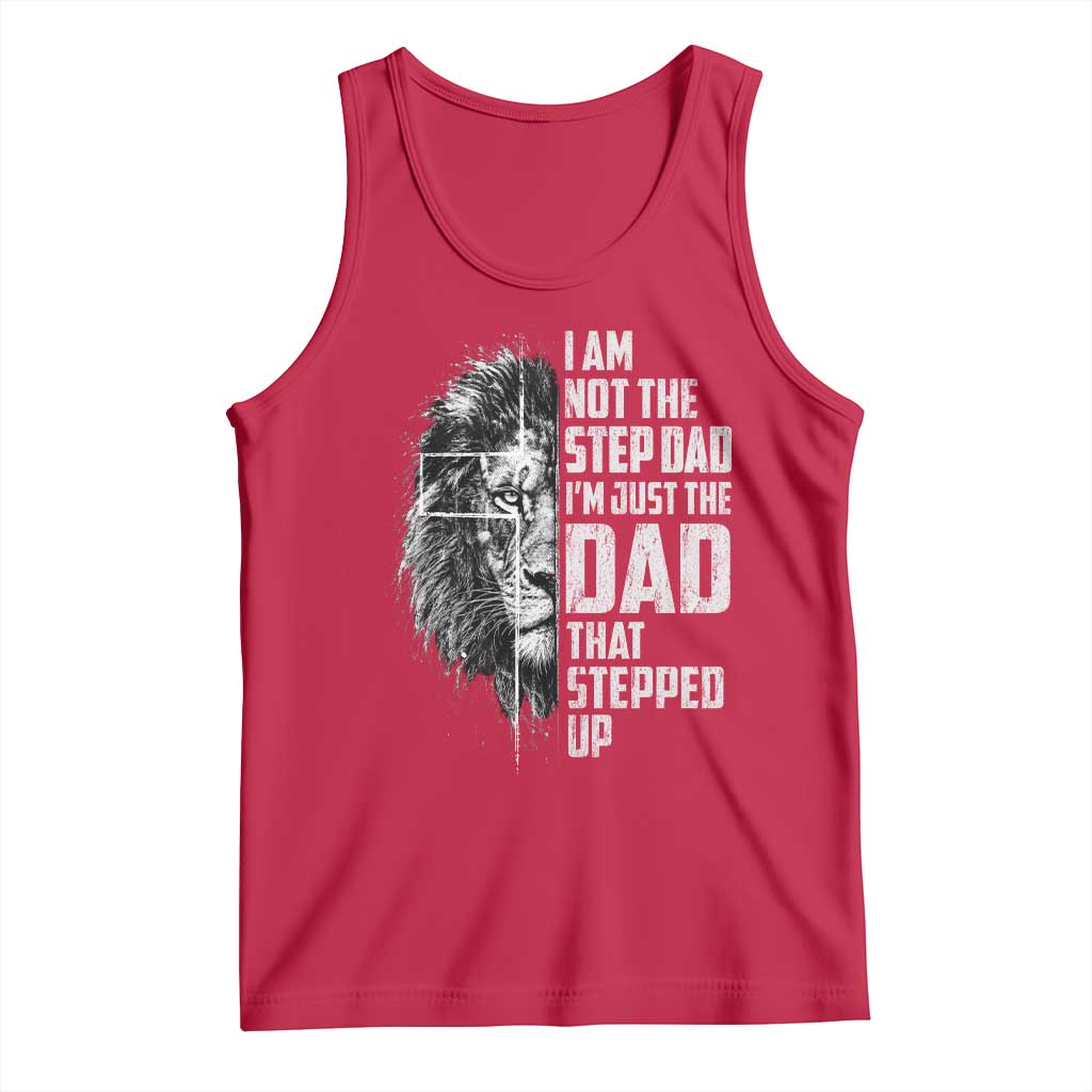 Bonus Dad Tank Top Stepdad Gifts From Stepdaughter Stepson Cross Lion Stepped Up Dad TS10 Red Print Your Wear