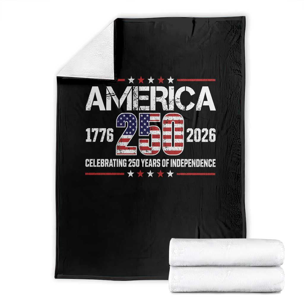 250th Anniversary Throw Blanket American 250 Years Birthday Patriotic 1776 2026 TS10 Black Print Your Wear