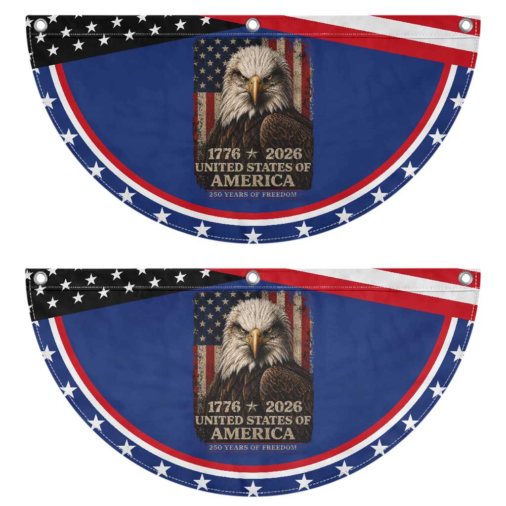 250 Anniversary USA Flag Patriotic Fan Flag Vintage Bald Eagle 1776 2026 250 Years Birthday TS10 2pcs pack Classic Navy Print Your Wear