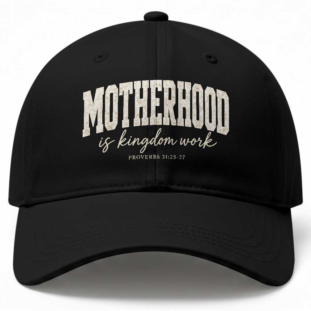 Motherhood Is Kingdom Work Baseball Cap Cute Christian Mom Mothers Day Floral Jesus TS10 Print Your Wear