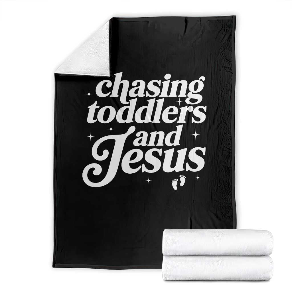 Christian Mom Throw Blanket Chasing Jesus And Toddlers TS10 Black Print Your Wear