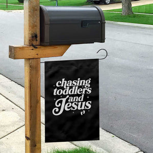 Christian Mom Garden Flag Chasing Jesus And Toddlers TS10 Print Your Wear